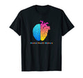 Colorful Brain And Heart Mental Health T-Shirt - Fun Novelty Design Unisex - T-Shirt, Sweatshirt, Hoodie