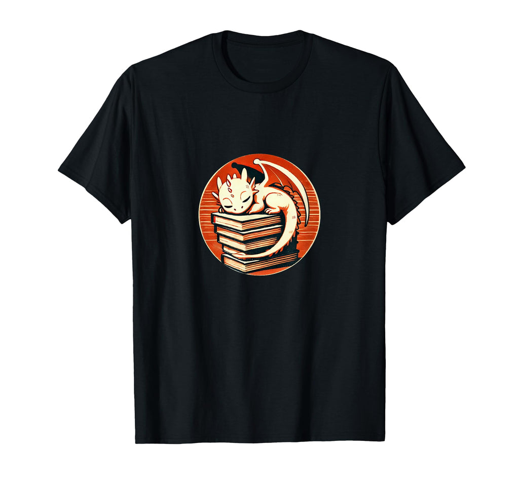 Sleeping Dragon Books Illustration T-Shirt - Custom Art Print for Adults - T-Shirt, Sweatshirt, Hoodie