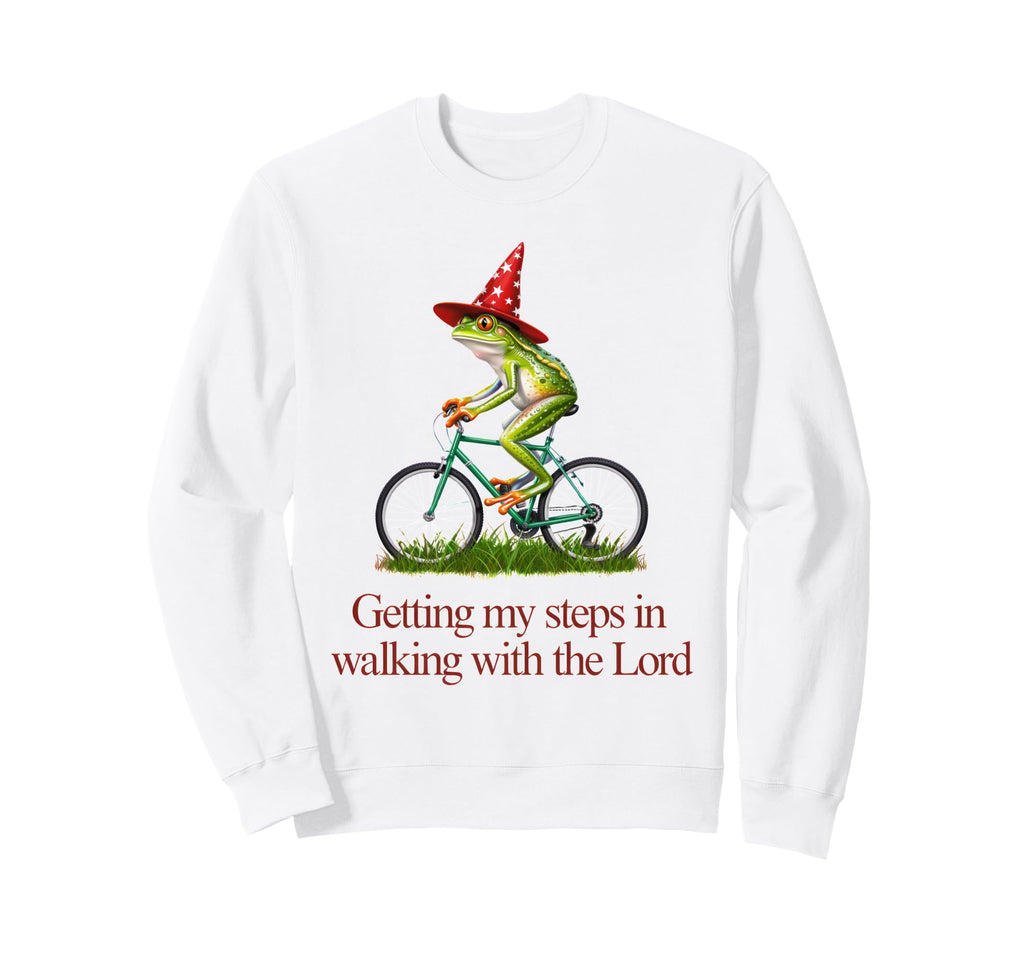Getting My Steps Walking Lord Frog Sweatshirt - Minimalist Print for Adults - T-Shirt, Sweatshirt, Hoodie