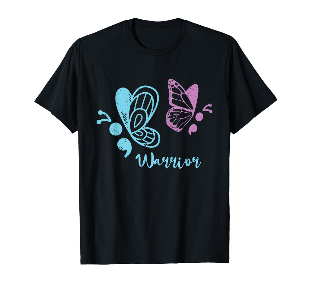 Warrior Semicolon Butterfly Strength T-Shirt - Novelty Apparel for Adults - T-Shirt, Sweatshirt, Hoodie