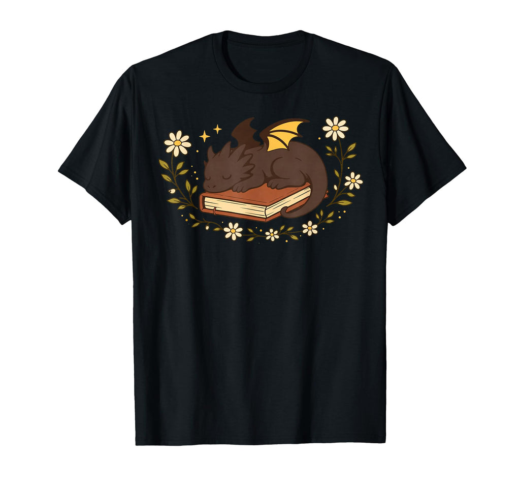 Sleeping Dragon Book Fantasy Book T-Shirt - Custom Art Print Men Women - T-Shirt, Sweatshirt, Hoodie