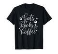 Funny Cats Books And Coffee Novelty T-Shirt - Novelty Apparel Men Women - T-Shirt, Sweatshirt, Hoodie