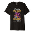 Dragon Reading Easily Excited Dragons T-Shirt - Unique Graphic Men Women - T-Shirt, Sweatshirt, Hoodie