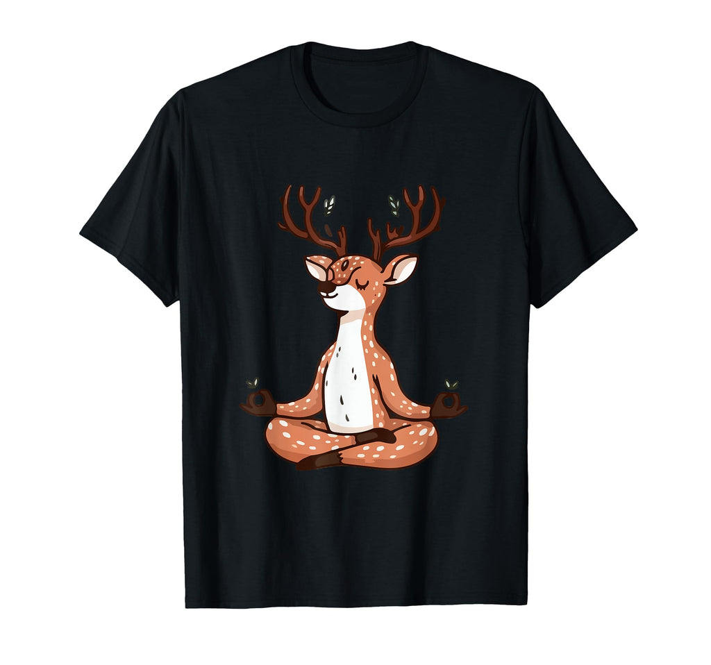 Meditation Deer Yoga Pose Relaxing T-Shirt - Fun Novelty Design for Adults - T-Shirt, Sweatshirt, Hoodie