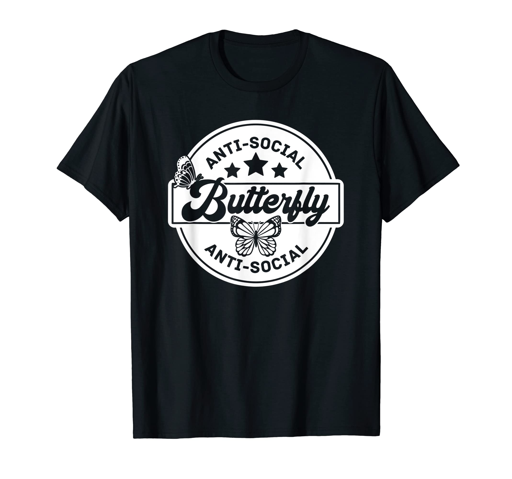 Antisocial Butterfly Grunge T-Shirt - Custom Art Print for Adults - T-Shirt, Sweatshirt, Hoodie