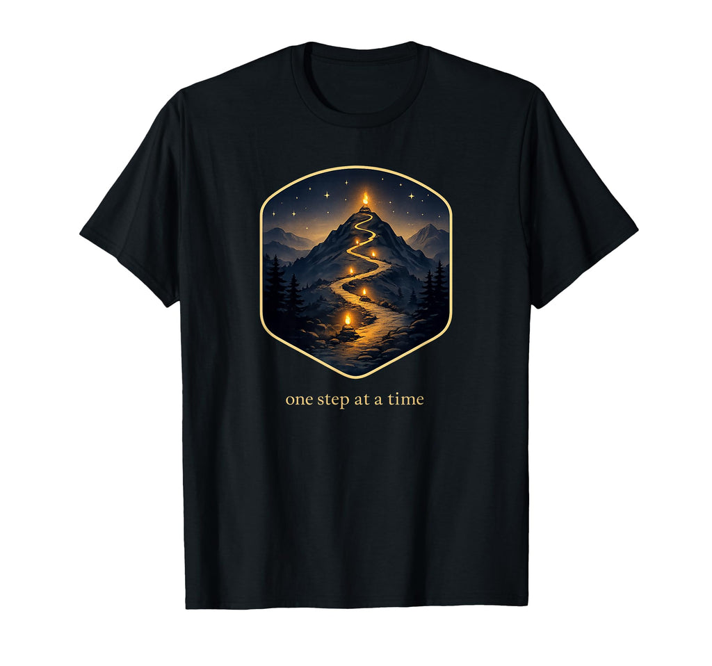 One Step Time Mountain Path T-Shirt - Fun Novelty Design Men Women - T-Shirt, Sweatshirt, Hoodie