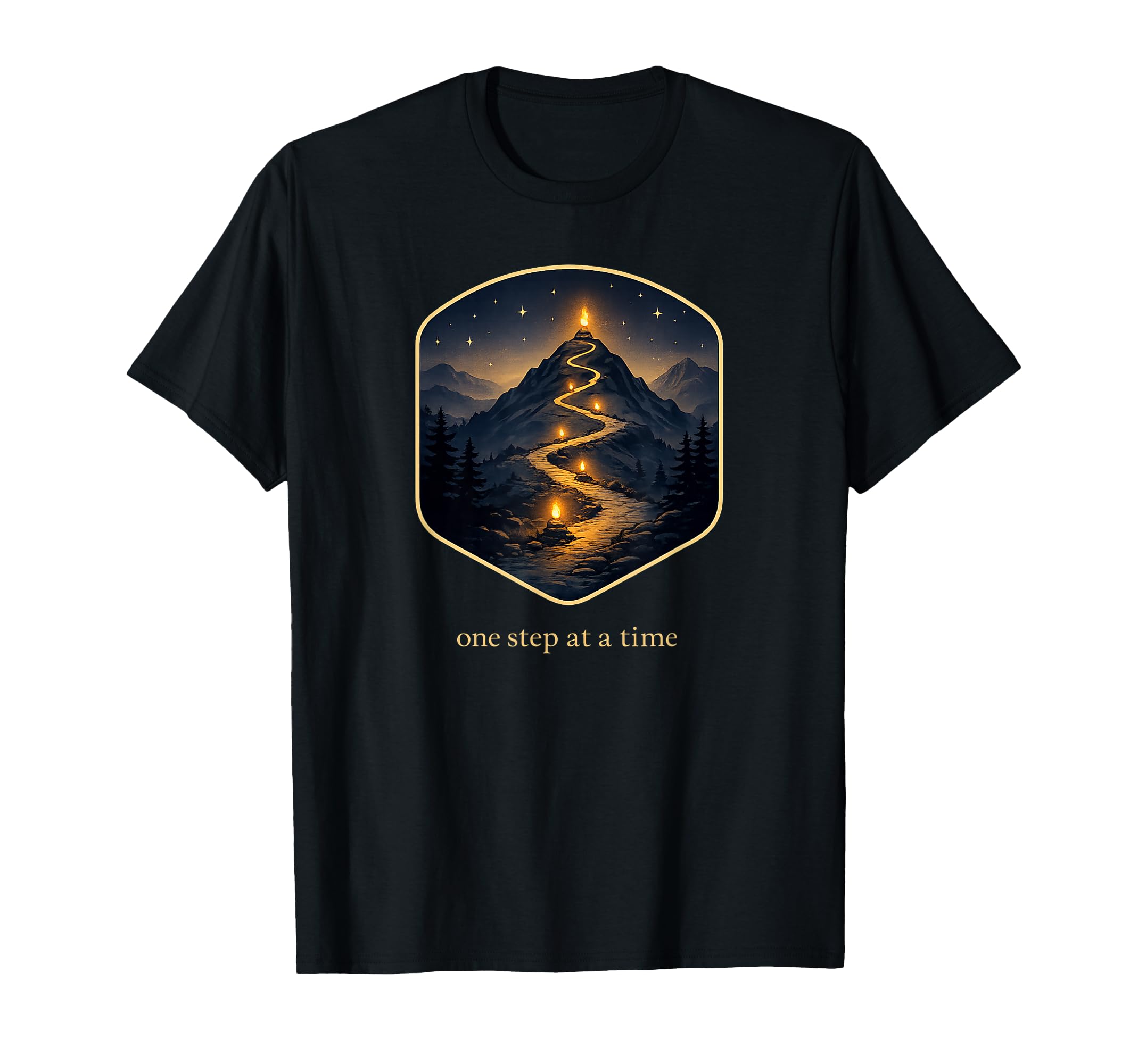One Step Time Mountain Path T-Shirt - Fun Novelty Design Men Women - T-Shirt, Sweatshirt, Hoodie
