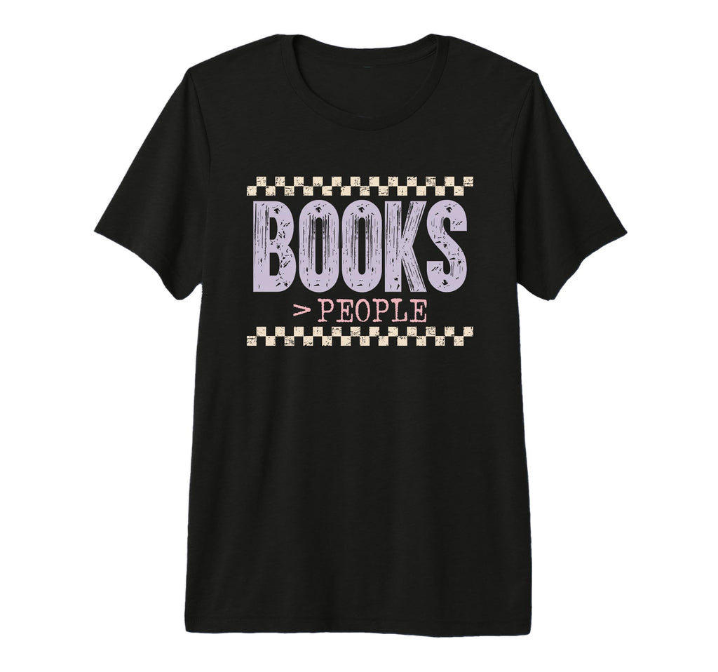 Books Over People Introvert Reader T-Shirt - Novelty Apparel for Adults - T-Shirt, Sweatshirt, Hoodie