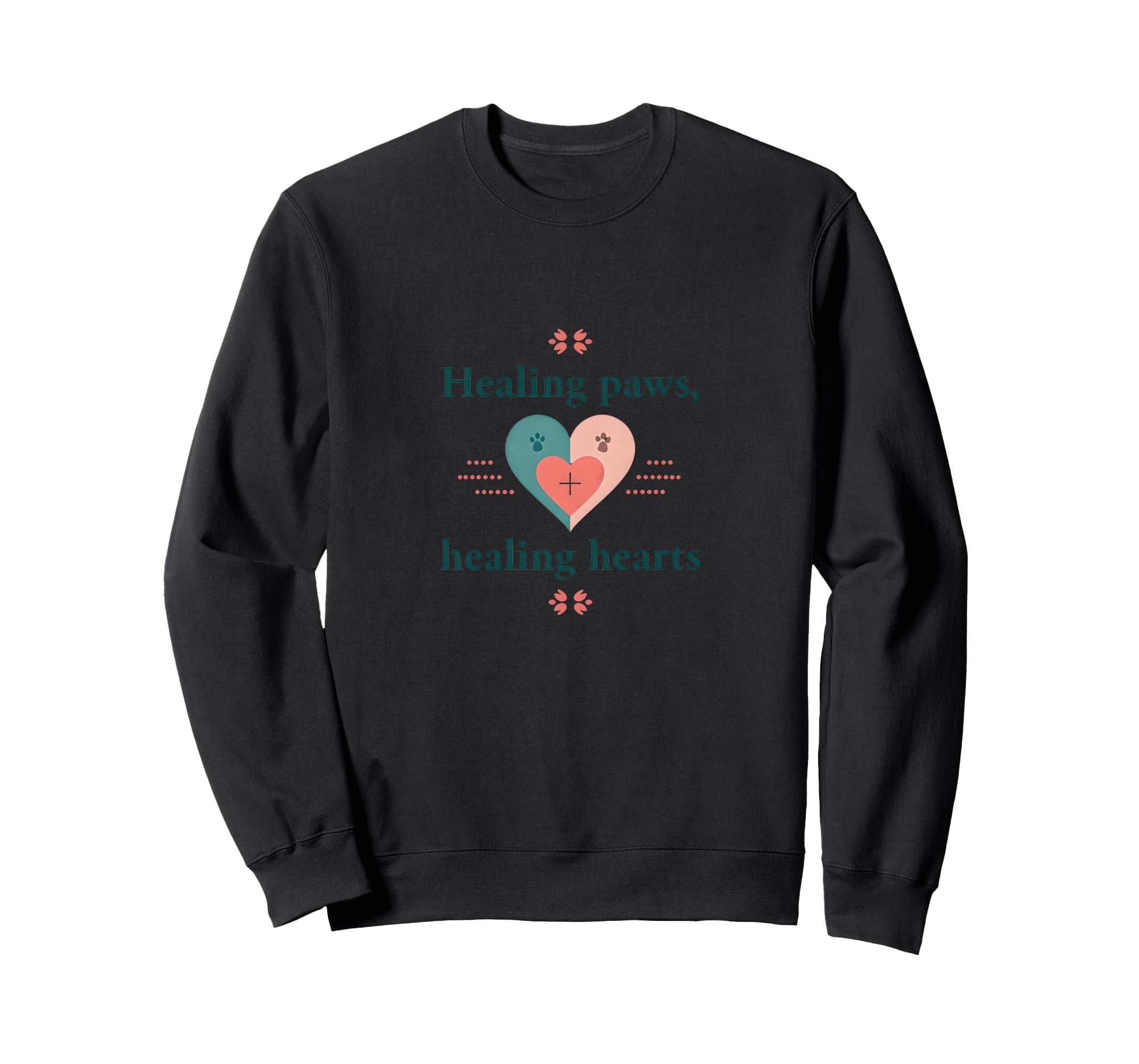 Healing Paws Paw Pro I Heart Sweatshirt - Aesthetic Graphic for Adults - T-Shirt, Sweatshirt, Hoodie