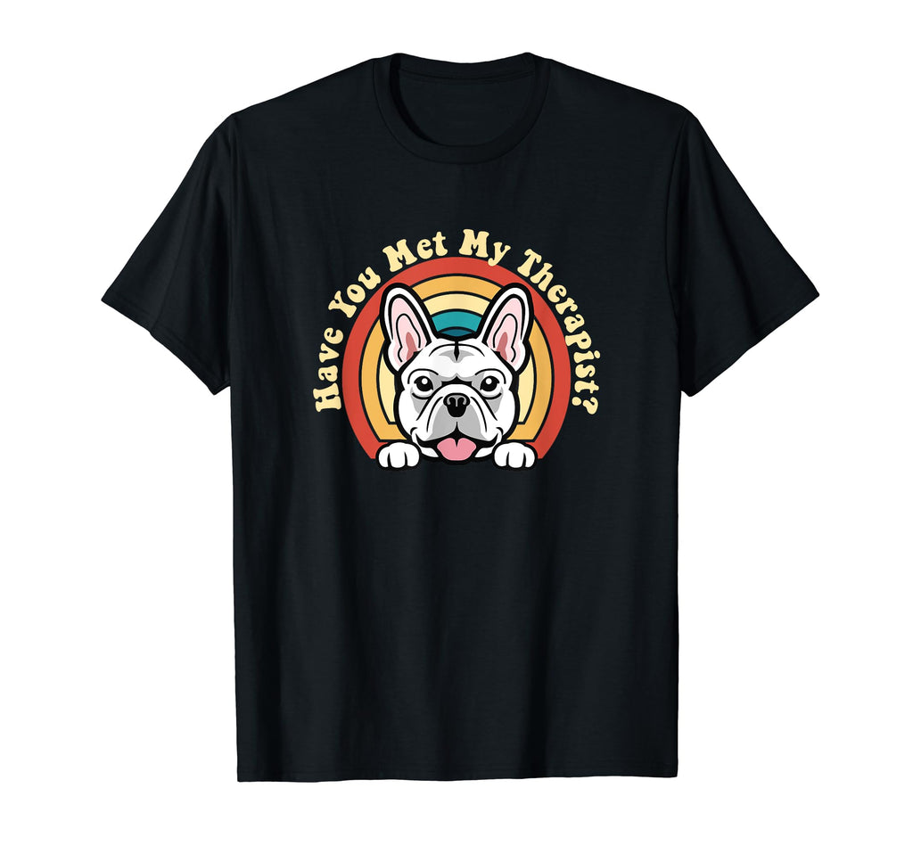 Emotional Support Therapy Dog French T-Shirt - Casual Everyday Wear Unisex - T-Shirt, Sweatshirt, Hoodie