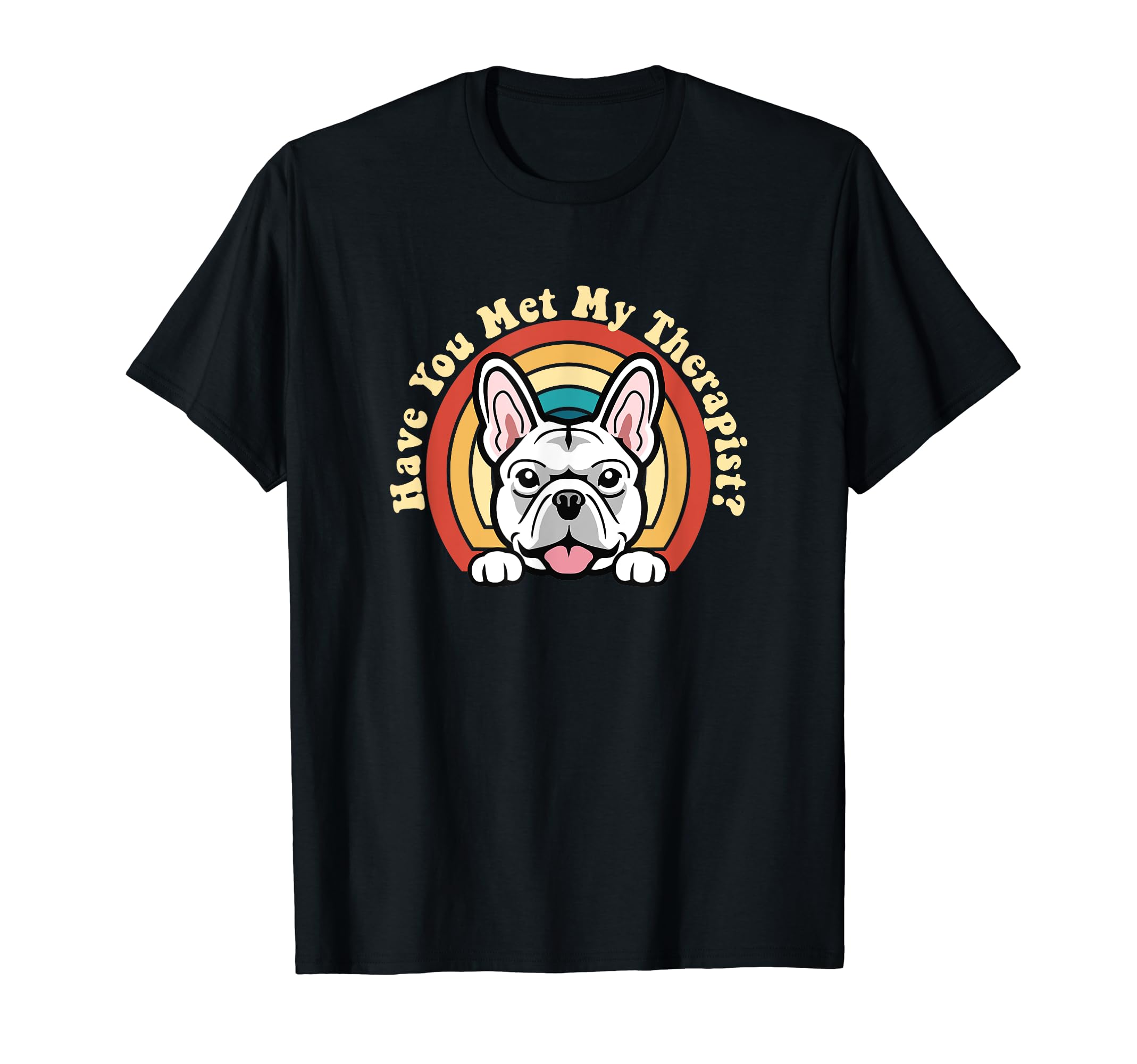 Emotional Support Therapy Dog French T-Shirt - Casual Everyday Wear Unisex - T-Shirt, Sweatshirt, Hoodie
