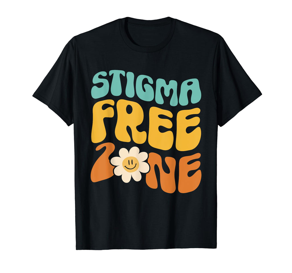 Green Ribbon Stigma Free Zone Mental T-Shirt - Trendy Graphic Unisex - T-Shirt, Sweatshirt, Hoodie