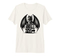 Gothic Dragon Stack Books Reading Tri T-Shirt - Minimalist Print Unisex - T-Shirt, Sweatshirt, Hoodie