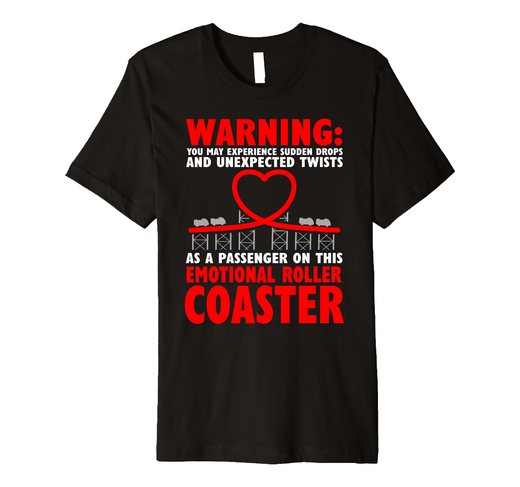 Warning Emotional Roller Coaster T-Shirt - Aesthetic Graphic for Adults - T-Shirt, Sweatshirt, Hoodie