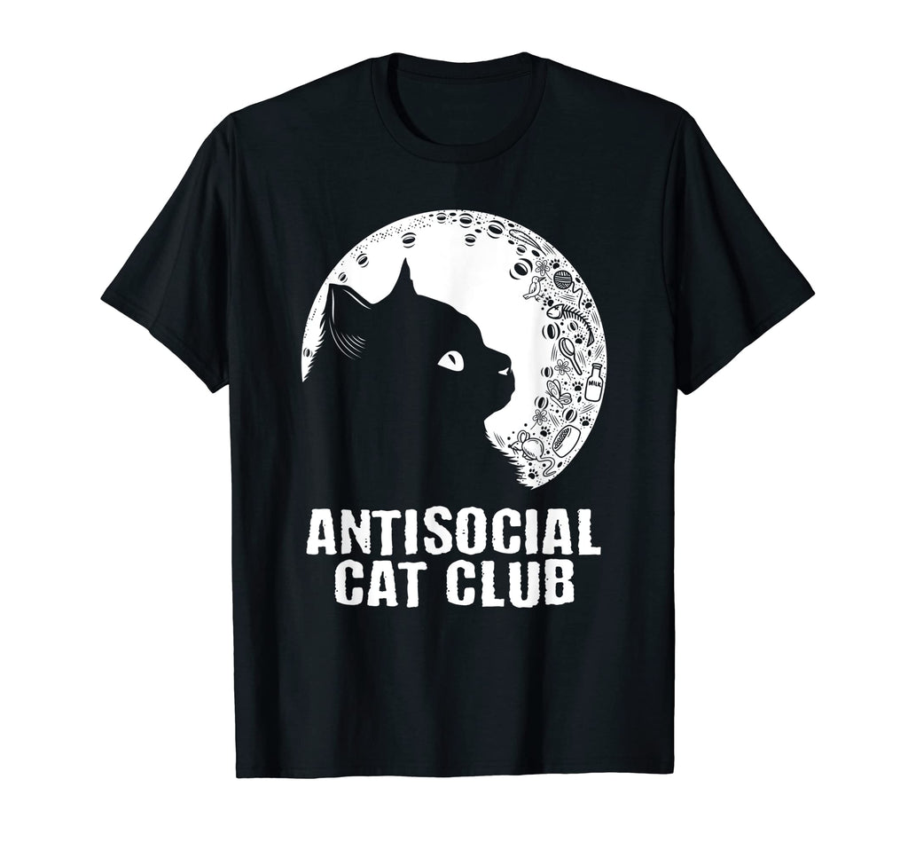 Antisocial Cat Club Introvert Cat T-Shirt - Unique Graphic for Adults - T-Shirt, Sweatshirt, Hoodie