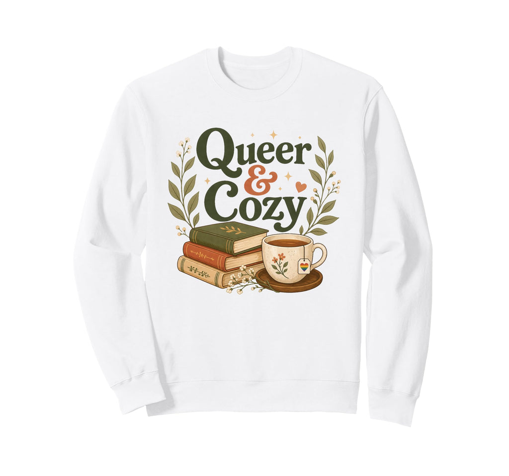 Queer Cozy Lgbt Pride Book Lover Sweatshirt - Minimalist Print for Adults - T-Shirt, Sweatshirt, Hoodie