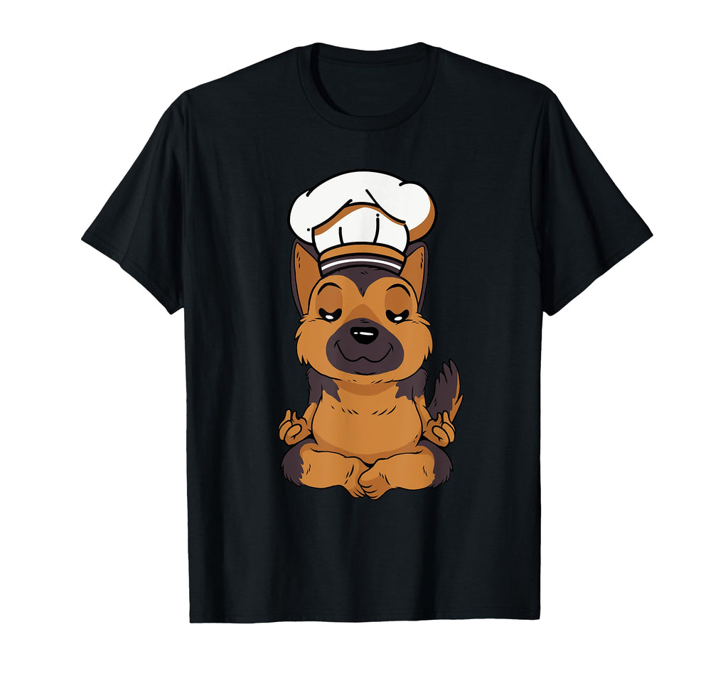Calm Chef Dog Meditation Pose Zen T-Shirt - Fun Novelty Design Unisex - T-Shirt, Sweatshirt, Hoodie