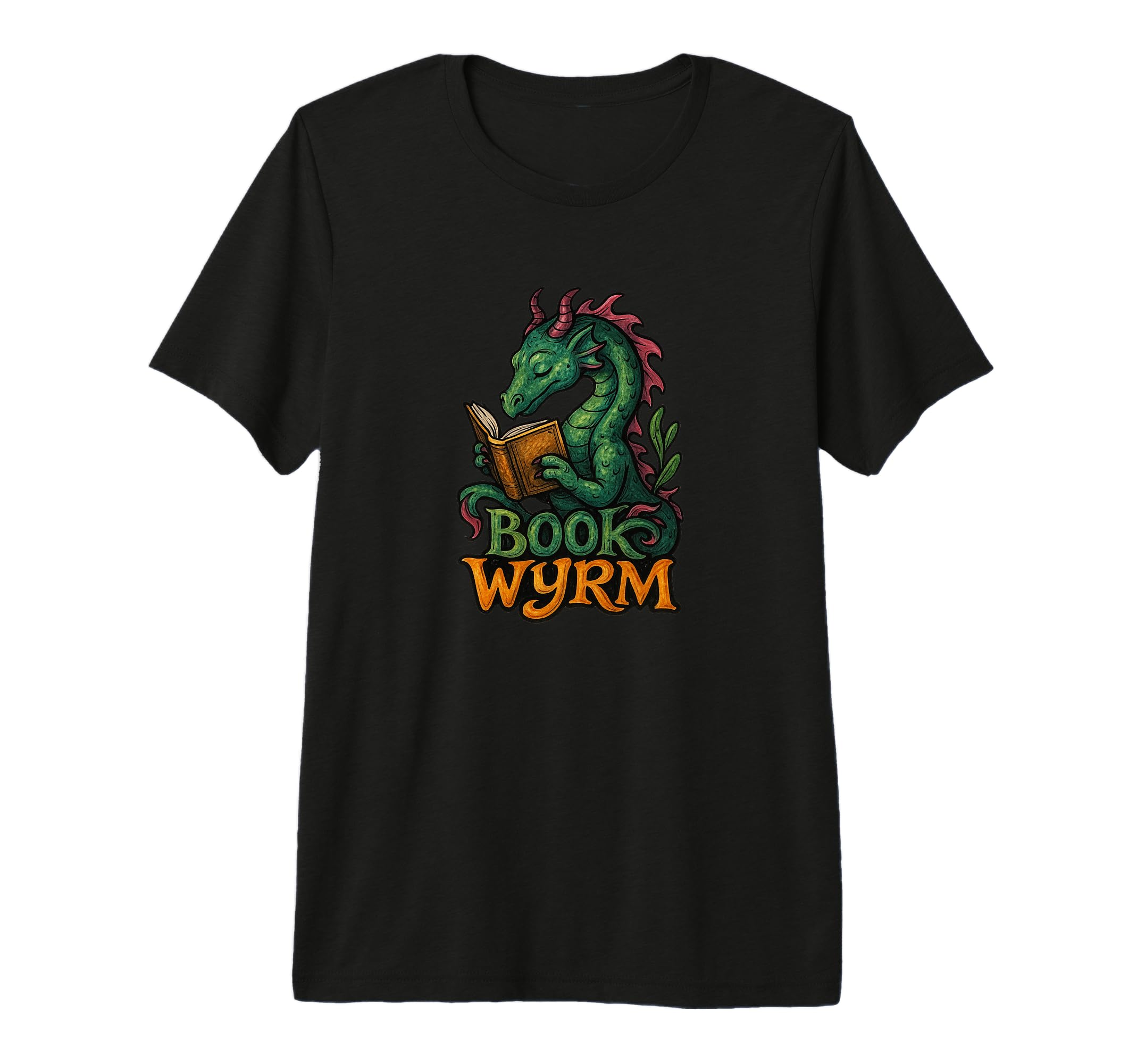 Bookwyrm Book Wyrm Illustration Dragon T-Shirt - Unique Graphic Men Women - T-Shirt, Sweatshirt, Hoodie