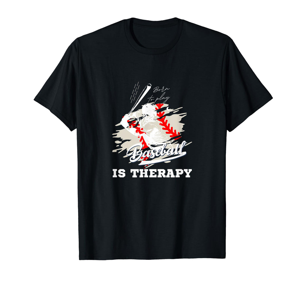 Baseball Player Baseball Is Therapy T-Shirt - Aesthetic Graphic Men Women - T-Shirt, Sweatshirt, Hoodie
