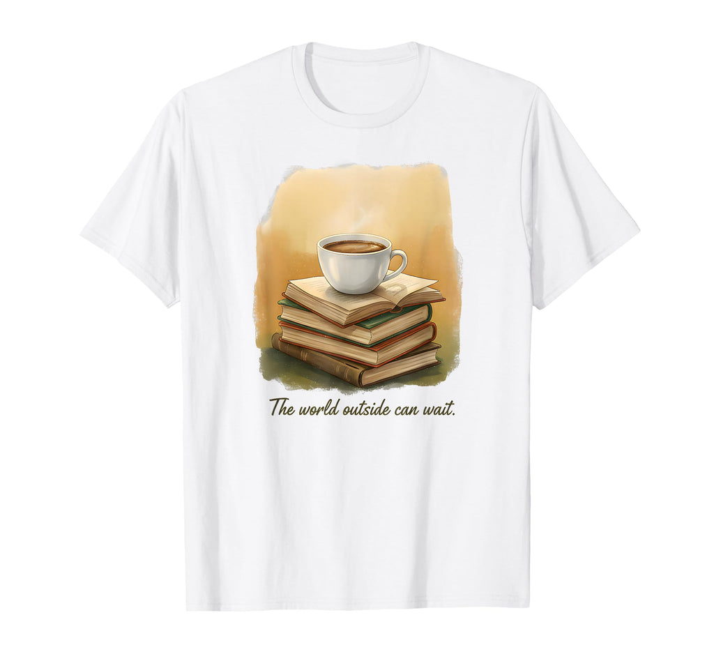 World Outside Can Wait Cozy Book T-Shirt - Aesthetic Graphic for Adults - T-Shirt, Sweatshirt, Hoodie