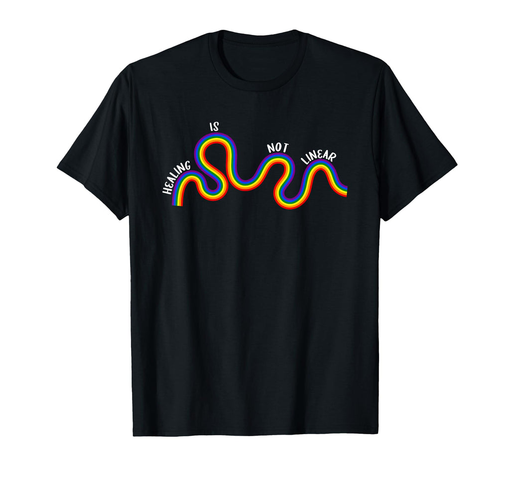 Healing Is Not Linear Funny Mental T-Shirt - Fun Novelty Design for Adults - T-Shirt, Sweatshirt, Hoodie