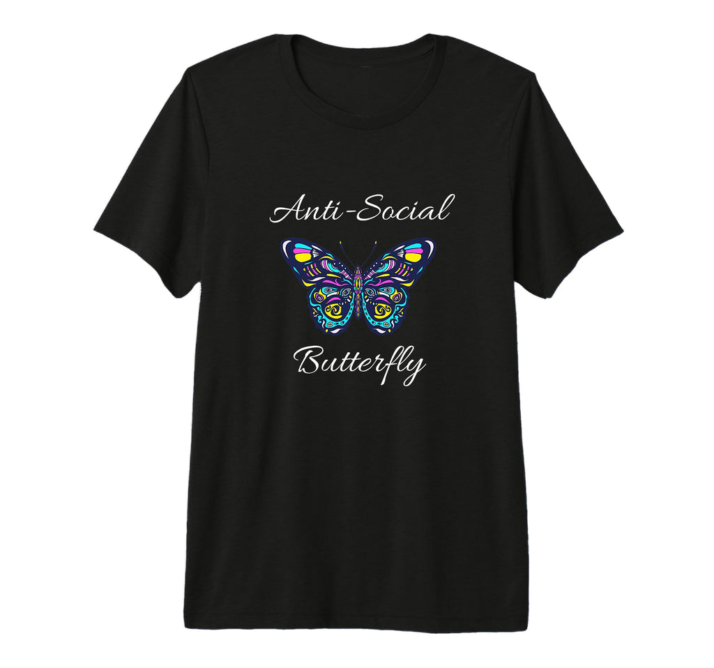 Anti Social Butterfly Bold Simple T-Shirt - Novelty Apparel for Adults - T-Shirt, Sweatshirt, Hoodie