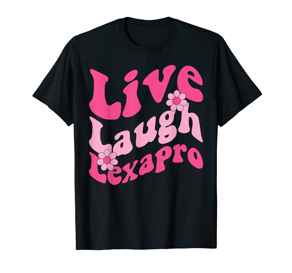 Live Laugh Lexapro Groovy Mental Health T-Shirt - Unique Graphic Unisex - T-Shirt, Sweatshirt, Hoodie