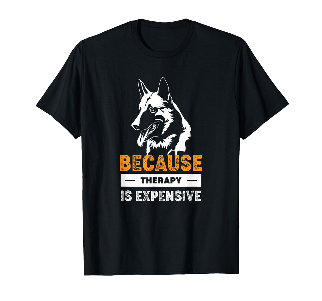 I Pet Dog Because Therapy Is T-Shirt - Fun Novelty Design for Adults - T-Shirt, Sweatshirt, Hoodie