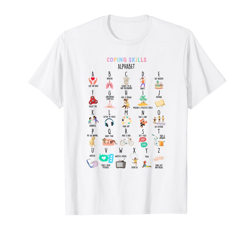 Coping Skills Alphabet School T-Shirt - Graphic Print for Adults - T-Shirt, Sweatshirt, Hoodie