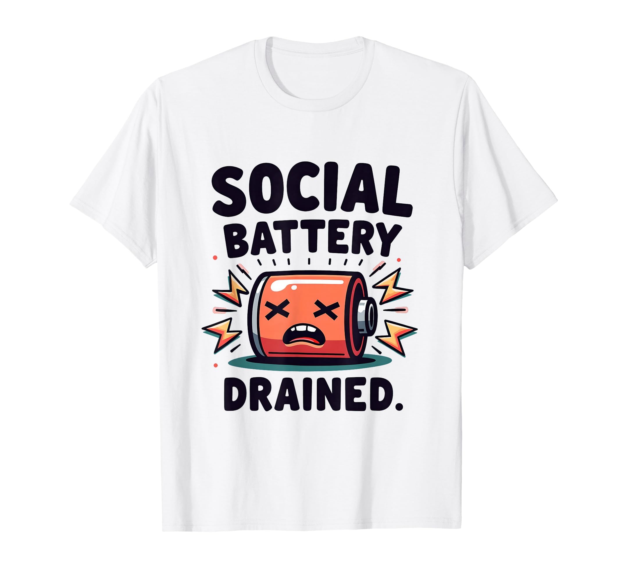 Social Battery Drained Overstimulated T-Shirt - Aesthetic Graphic Unisex - T-Shirt, Sweatshirt, Hoodie