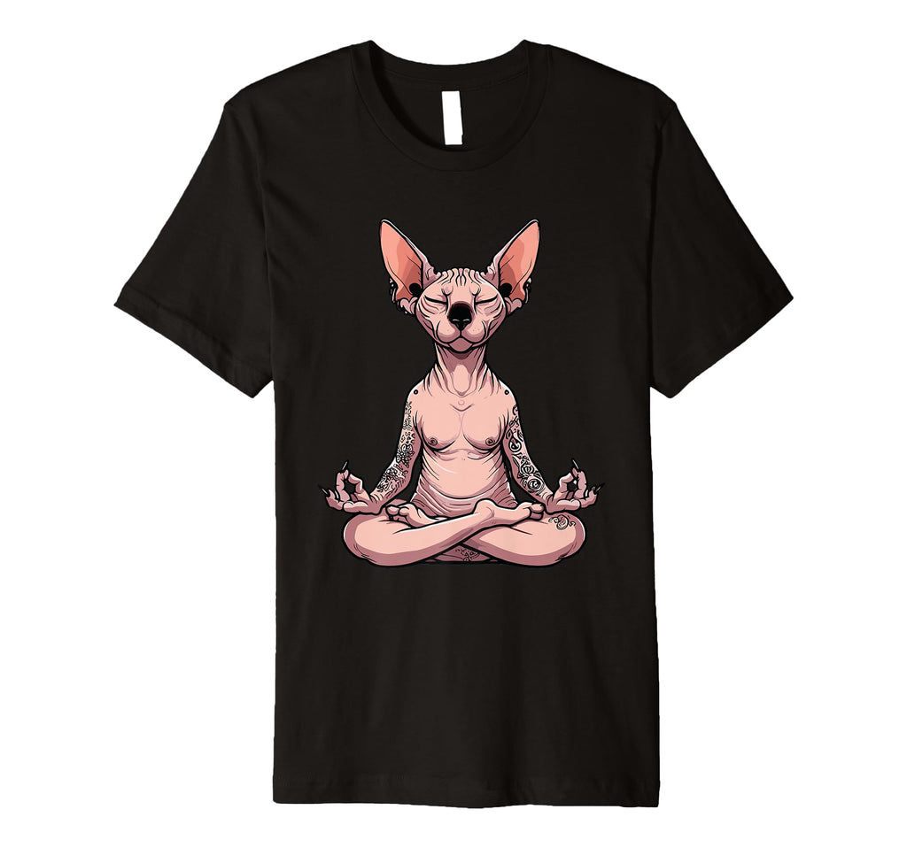Meditation Sphynx Yoga Pose T-Shirt - Fun Novelty Design for Adults - T-Shirt, Sweatshirt, Hoodie