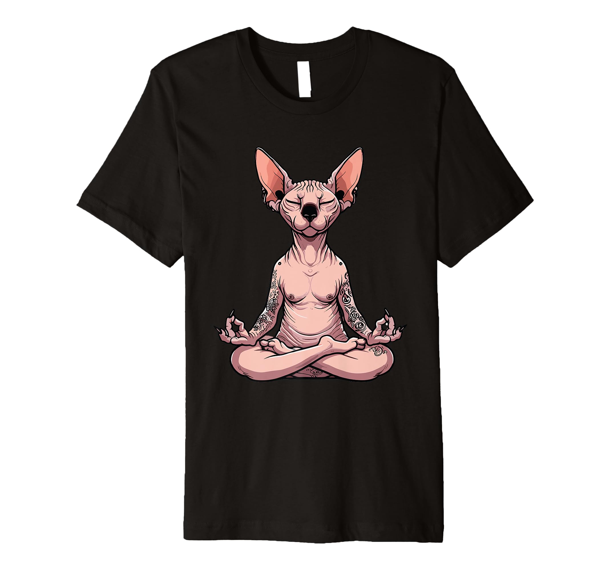 Meditation Sphynx Yoga Pose T-Shirt - Fun Novelty Design for Adults - T-Shirt, Sweatshirt, Hoodie