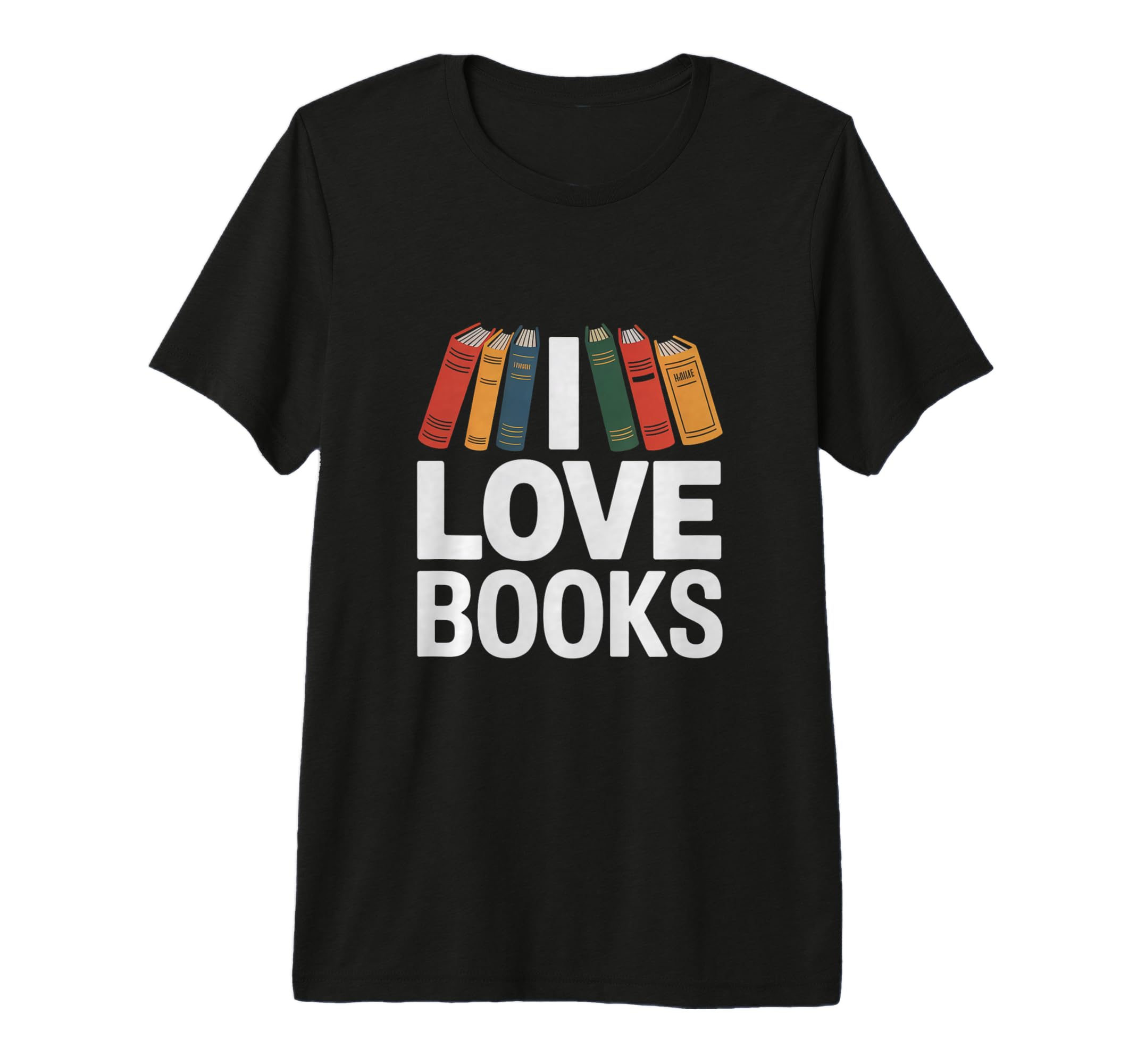 I Love Books Library Shelf Tri Blend T-Shirt - Minimalist Print Unisex - T-Shirt, Sweatshirt, Hoodie