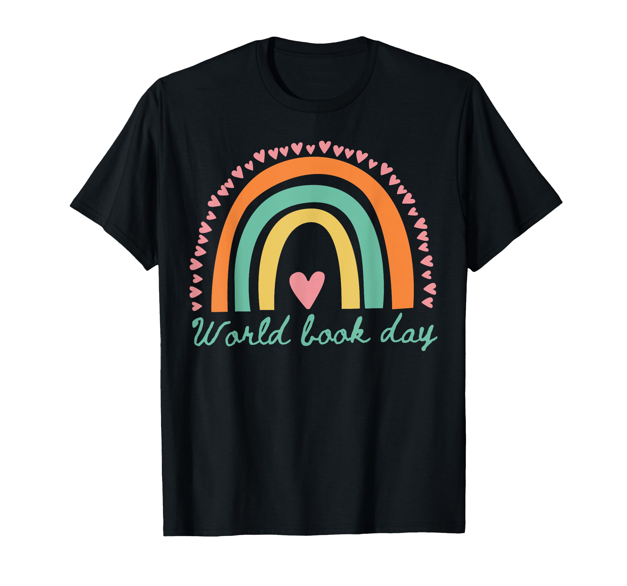 World Book Day Rainbow Heart T-Shirt - Graphic Print for Adults - T-Shirt, Sweatshirt, Hoodie