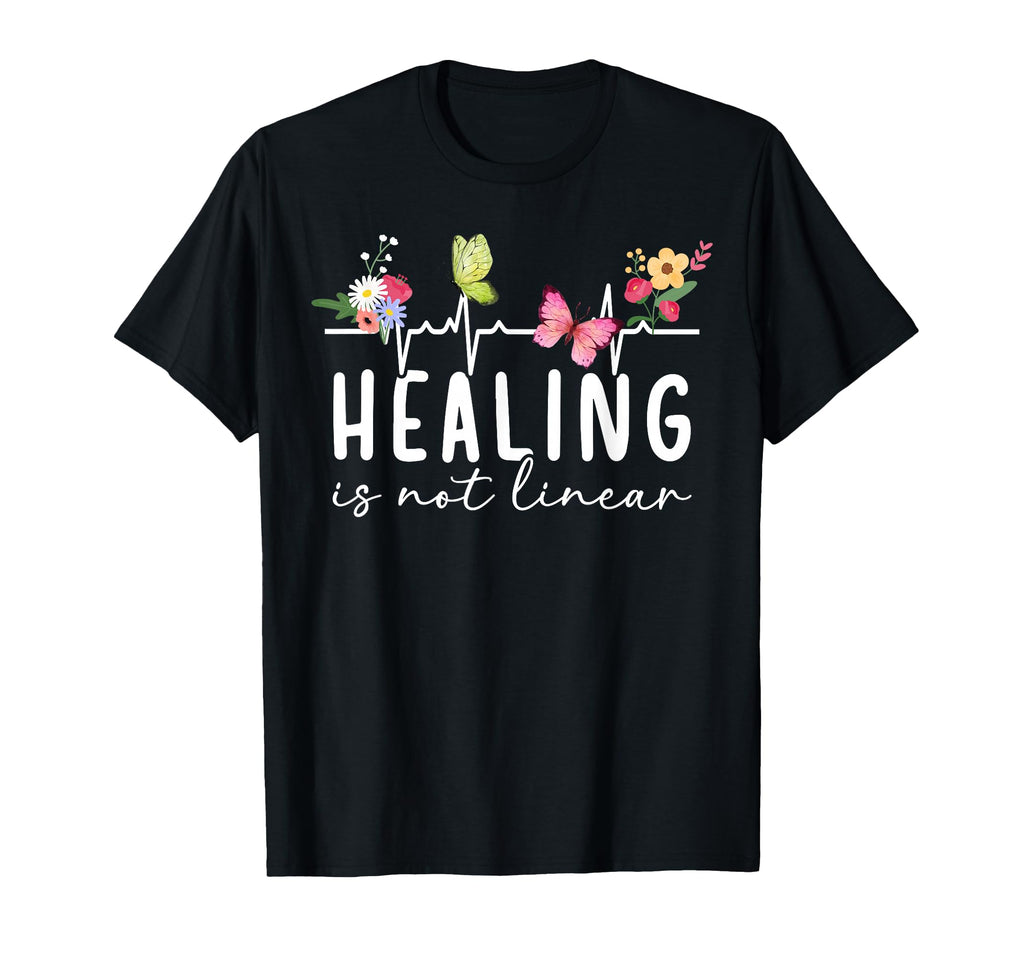 Healing Is Not Linear Mental Health T-Shirt - Fun Novelty Design Unisex - T-Shirt, Sweatshirt, Hoodie