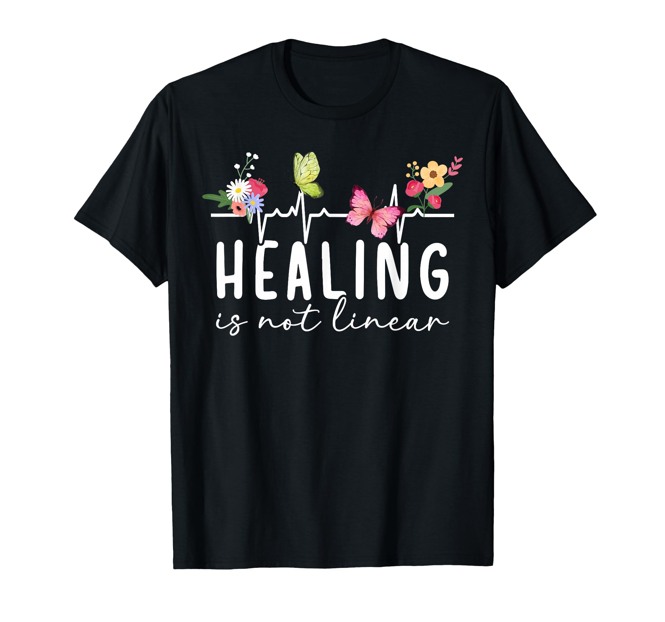 Healing Is Not Linear Mental Health T-Shirt - Fun Novelty Design Unisex - T-Shirt, Sweatshirt, Hoodie