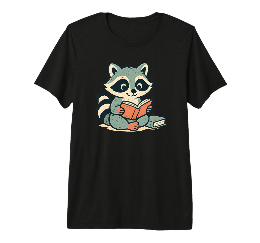 Raccoon Book Lovers Club Bookish Tri T-Shirt - Novelty Apparel for Adults - T-Shirt, Sweatshirt, Hoodie