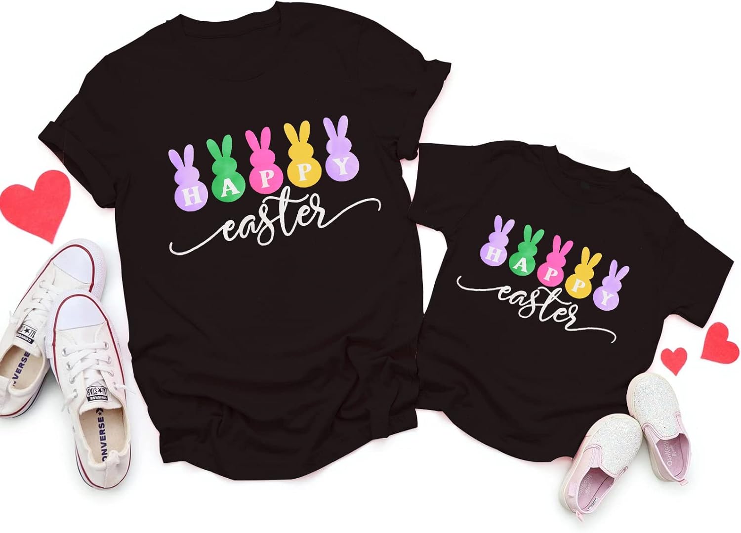 Happy Easter Shirts for Women Kids Bunny Family Matching Outfits Toddler Boys Girls Summer Short Sleeve Tee Top - T-Shirt, Sweatshirt, Hoodie