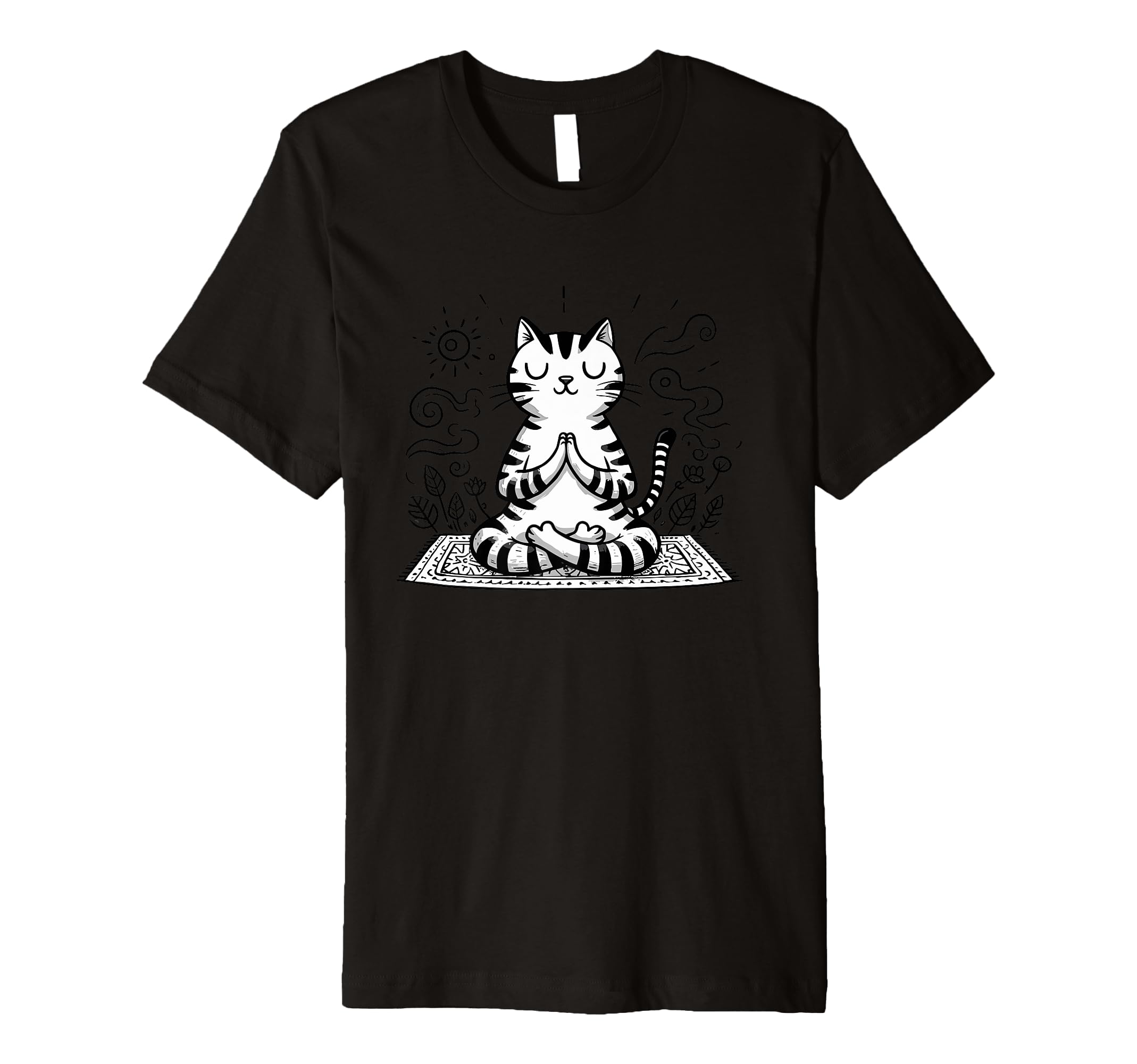 Meditation Cat Yoga Pose Relaxing Animal T-Shirt - Graphic Print for Adults - T-Shirt, Sweatshirt, Hoodie