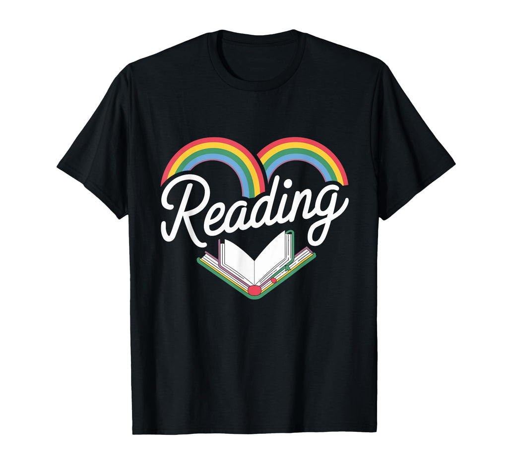 I Love Reading Heart Rainbow Book Lover T-Shirt - Trendy Graphic Unisex - T-Shirt, Sweatshirt, Hoodie