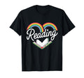 I Love Reading Heart Rainbow Book Lover T-Shirt - Trendy Graphic Unisex - T-Shirt, Sweatshirt, Hoodie
