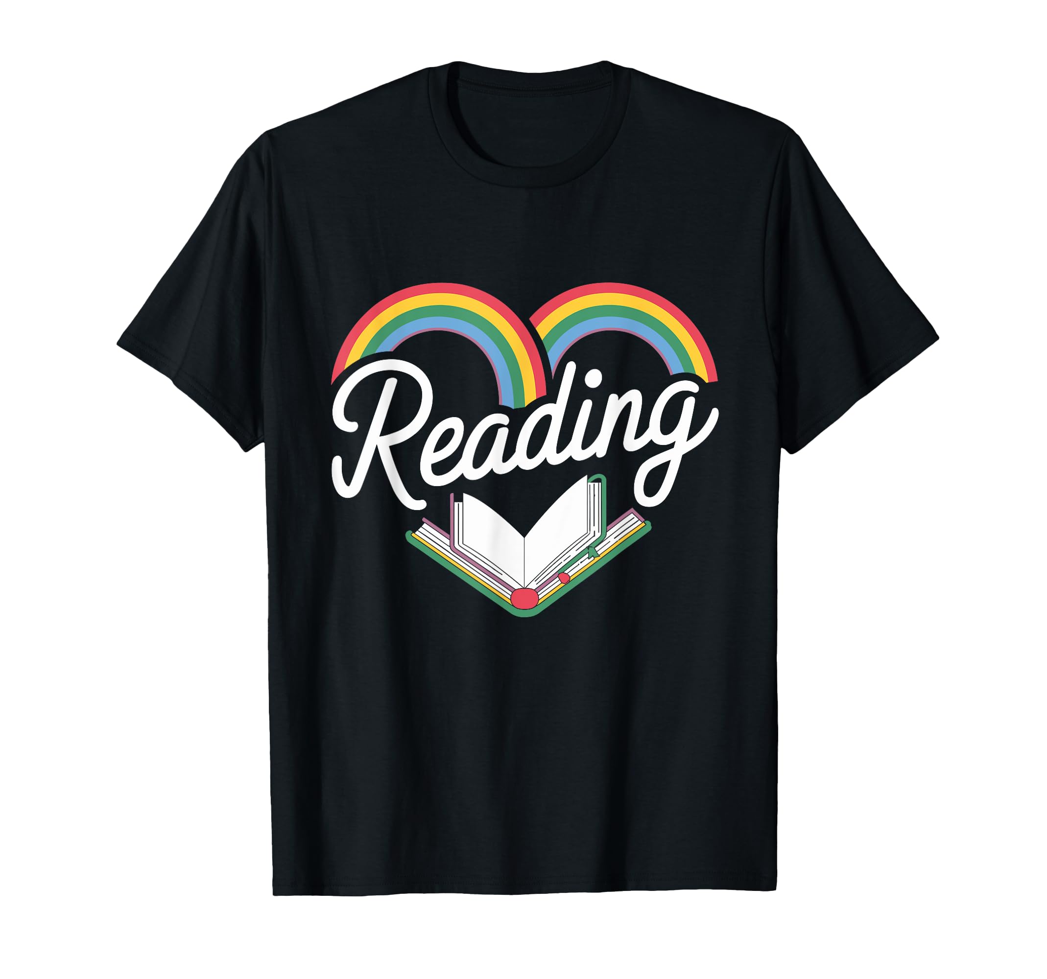 I Love Reading Heart Rainbow Book Lover T-Shirt - Trendy Graphic Unisex - T-Shirt, Sweatshirt, Hoodie