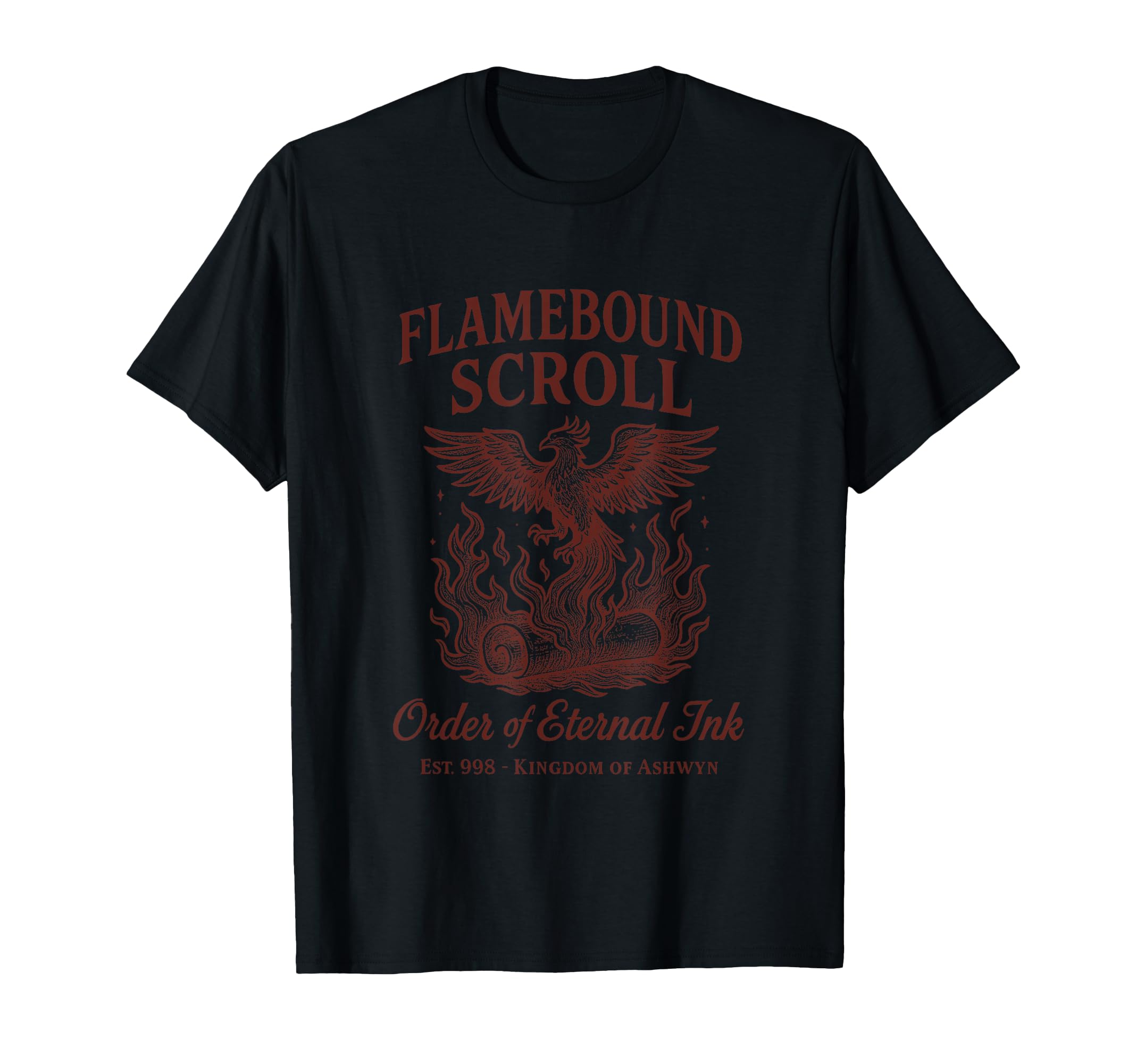 Phoenix Fire Magic Scroll Fantasy T-Shirt - Minimalist Print Unisex - T-Shirt, Sweatshirt, Hoodie