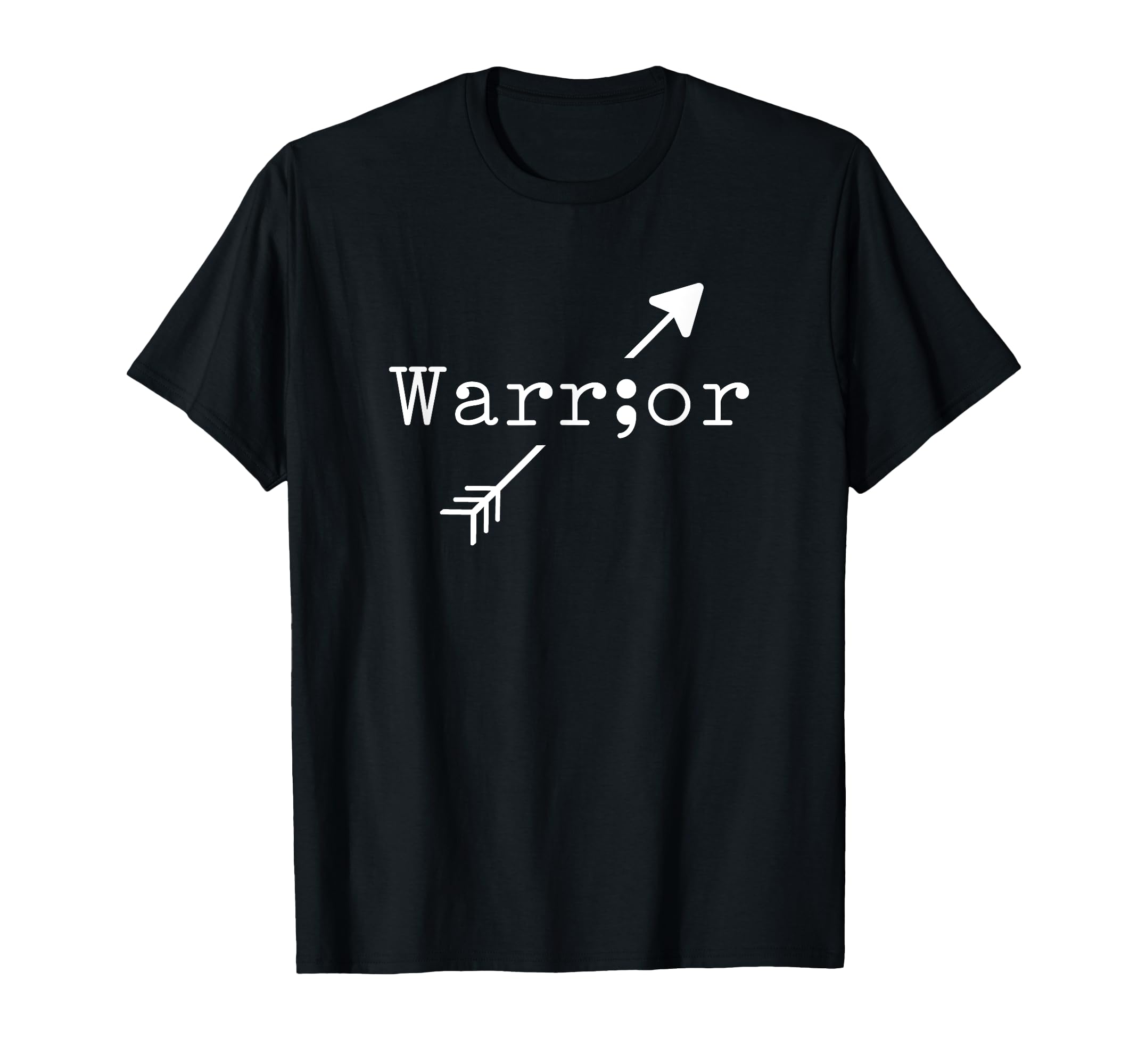 Warrior Semicolon Suicide Prevention T-Shirt - Unique Graphic Men Women - T-Shirt, Sweatshirt, Hoodie