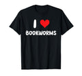 I Love Bookworms Heart Library T-Shirt - Fun Novelty Design Men Women - T-Shirt, Sweatshirt, Hoodie