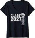 Women's Proud Mimi of A 2027 Graduate Senior 2027 Grad Graduation V-Neck T-Shirt Unisex T-shirt, Sweatshirt, Hoodie, Long Sleeve Tee - T-Shirt, Sweatshirt, Hoodie