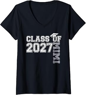 Women's Proud Mimi of A 2027 Graduate Senior 2027 Grad Graduation V-Neck T-Shirt Unisex T-shirt, Sweatshirt, Hoodie, Long Sleeve Tee - T-Shirt, Sweatshirt, Hoodie