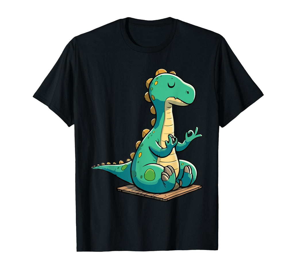 Meditation Dinosaur Yoga Pose Relaxing T-Shirt - Custom Art Print Unisex - T-Shirt, Sweatshirt, Hoodie