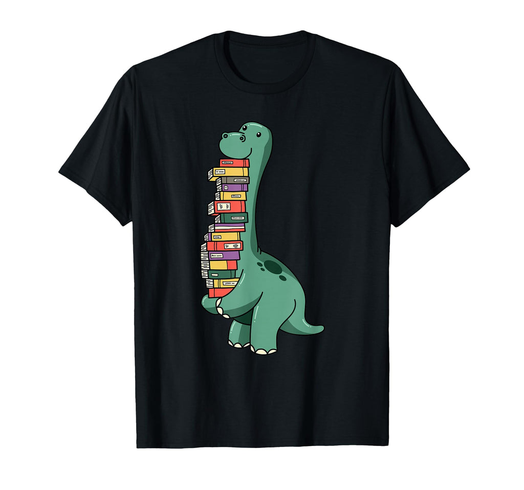 Dinosaur Reading Reader Nerd Brain Food T-Shirt - Trendy Graphic Unisex - T-Shirt, Sweatshirt, Hoodie