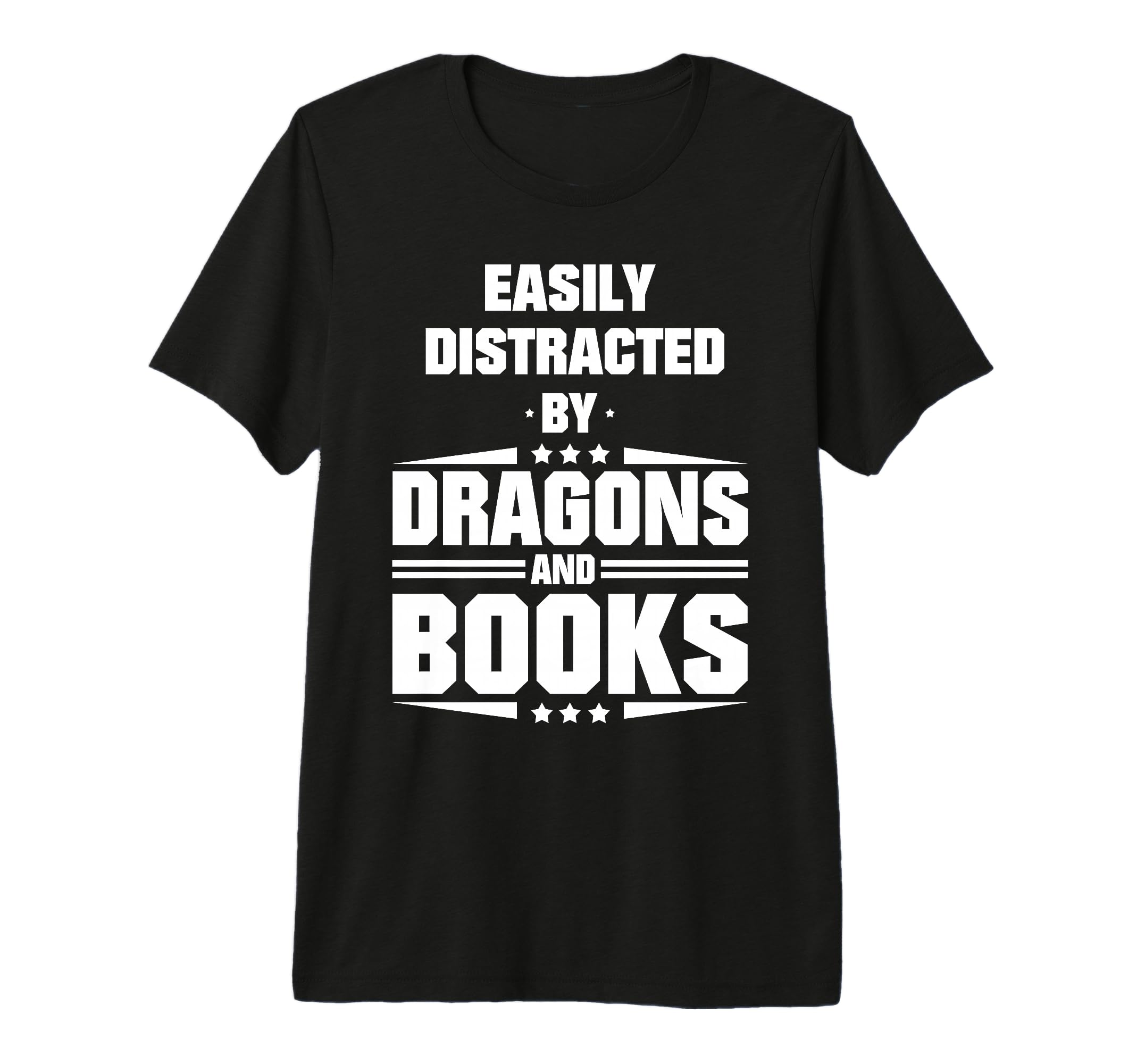 Easily Distracted Dragons And Books T-Shirt - Custom Art Print Men Women - T-Shirt, Sweatshirt, Hoodie